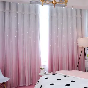 نوعية جيدة تصميم جديد الموضة الفاخرة الوردي اللون الديكور تعتيم أومبير قماش ستائر لغرفة النوم وغرفة المعيشة