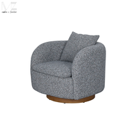Gris fantaisie confortable loisirs plein salon siège unique canapé pivotant côté fauteuil Designer hôtel loisirs chaise pour salon