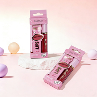 GULF GIRL Kit de Rouge à Lèvres Mat et Crayon à Lèvres Imperméable Longue Tenue, Couleur Nude, Anti-transfert, Emballage Rose