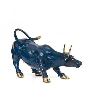 Home Office Desktop Size Brons Wall Street Bull Sculptuur