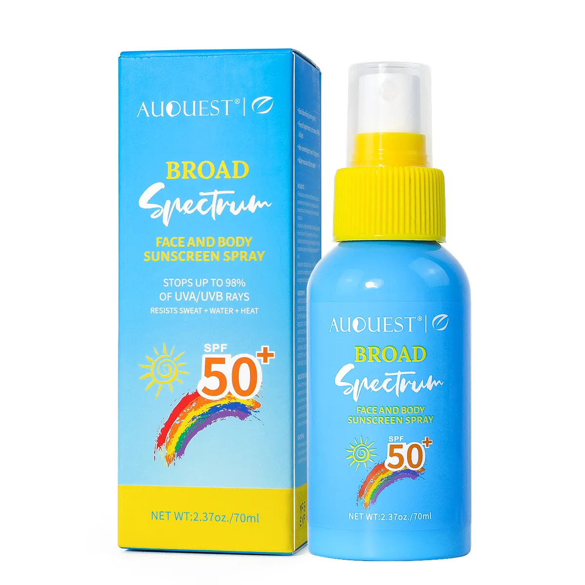 Vente chaude FPS 50 + protecteur solaire blanchissant rayonnement UV crème solaire marque privée écran solaire écran solaire spray solaire