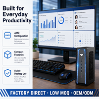 PC de jeu portable mini AMD RTX 5070 12G DDR5 64 Go M.2 NVMe 2xSATA avec extension de baies, WiFi 6, Windows, Linux, Ubuntu, PC de bureau mince