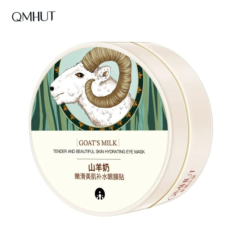 QMHUT นมแพะสารสกัดจากคริสตัล Eye Mask 60 ชิ้นนุ่มผิว Beautifying ผิวให้ความชุ่มชื้นฉลากส่วนตัว Eye Mask สําหรับการกําจัดวงกลมสีเข้ม