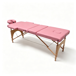 Table de massage pliable rose, lit de thérapie portable avec appui-tête, canapé de traitement rembourré pour spa et salon - Product Image 5