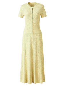 <span class=keywords><strong>Robe</strong></span> longue élégante en tricot crochet pour <span class=keywords><strong>femme</strong></span>, avec boutons sur le devant, manches courtes, ajourée, décontractée, moulante, pour l'été - Product Image 5