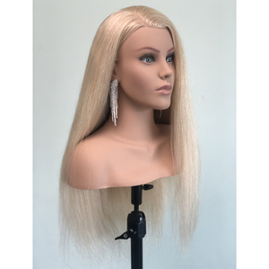 Cabeza <span class=keywords><strong>de</strong></span> Maniquí Europea <span class=keywords><strong>de</strong></span> 24 Pulgadas, Maniquí con Hombros Grandes y Cabello Humano Liso para Prácticas <span class=keywords><strong>de</strong></span> <span class=keywords><strong>Corte</strong></span> <span class=keywords><strong>de</strong></span> Cabello - Product Image 2