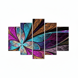 Fractal Flower Canvas Print: <b>Boho</b> Butterfly <b>Wall</b> Art - Printed Canvas,SET OF 5 MIX CANVAS - Product Image 2