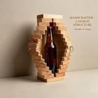 Boîte de rangement pliable en bois personnalisée multifonctionnelle moderne pour le salon, pour ranger les bouteilles de vin et de whisky, pour la maison et le bureau