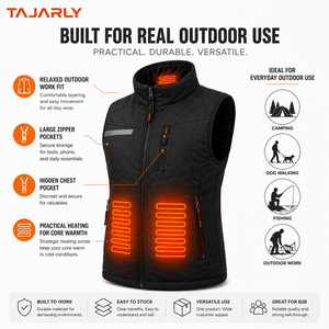 <span class=keywords><strong>Gilet</strong></span> <span class=keywords><strong>chauffant</strong></span> personnalisé avec logo, vente en gros, batterie 15000 mAh incluse, veste chauffante électrique USB 4 zones personnalisable, prix usine - Product Image 4