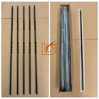 LD Metal Good Price 1/2 "* 44" Barres droites de garde-corps en fer noir mat à double torsion pour une installation minimaliste d'escalier à la mode