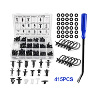 Kit de 415 attaches automobiles JRK, clips de fixation en plastique, rivets à pousser, accessoires pour pare-chocs et garnitures de porte, noir