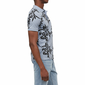 Polo manches courtes en coton décontracté pour hommes, maillot léger de couleur unie, design personnalisé, imprimé grande taille pour polos - Product Image 1