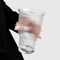 XUANHUI Unieke Moderne Brede-mondstuk Glazen Beker Zonder Handvat Zonder Deksel IJs Americano Koffie Grote Capaciteit Frisdrank Fruitthee