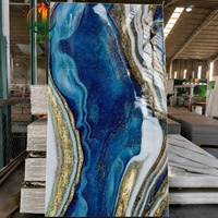 Panneau mural en PVC UV fin effet marbre avec finition dorée pour revêtement mural – Vente en gros