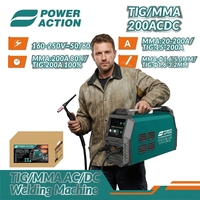 Soudeuse à inverter TIG/MMA200 ACDC, 160-250V, large plage de tension, IGBT AC DC, machine à souder double fonction TIG MMA pour le soudage de l'aluminium