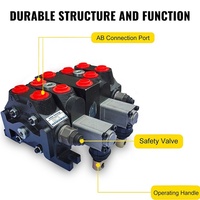 Vanne de commande directionnelle hydraulique combinée à 2 bobines DCV60 60L-Min avec commande manuelle pour machines compactes