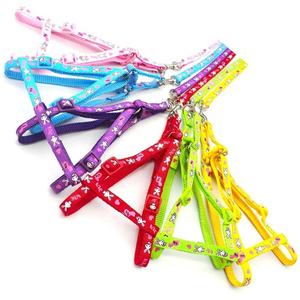 뜨거운 판매 귀여운 토끼 패턴 가죽 끈 및 하네스 세트 옵션 나일론 소재 다채로운 칼라 개를위한 클래식 스타일 인쇄 - Product Image 2