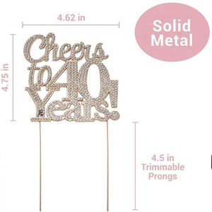 Rose Gold Cheers to 40 Years Cake Topper - Happy 40 <strong>Birthday</strong> Cake Topper <strong>40th</strong> <strong>Birthday</strong>/Wedding Anniversary Party <strong>Decoration</strong> - Product Image 2