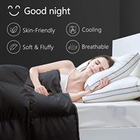 Couette ChaMXue toutes saisons respirante noire, alternative au duvet, en fibres spirales douces, matelassée, vente en gros
