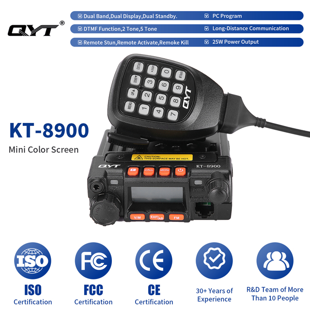 Wholesale High Quality QYT KT8900 25W Long Range VHF UHF Dual Band Mobile Radio
