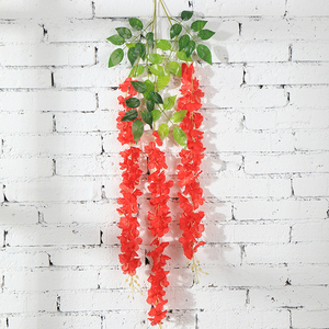 Guirnaldas de flores artificiales de eucalipto, gloria de la mañana y violetas de seda para decoración de pared en el hogar, bodas, patios exteriores. - Product Image 4
