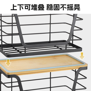 Estante de almacenamiento para cocina de 2 niveles, negro, organizador multifunción para uso en encimera - Product Image 3