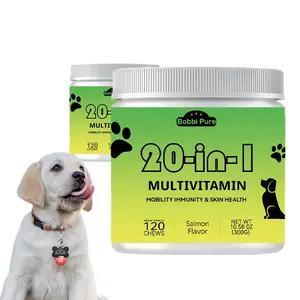 Alergi musiman kulit gatal minyak Salmon Omega 3 6 9 anjing perlengkapan kesehatan kunyah Perawatan Kulit anjing Multivitamin