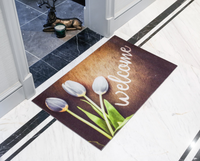 Tapis de porte entièrement rayé, support en TPR, surface numérique Non tissée, impression en trois dimensions, à la mode