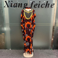 Nouvelle Robe Boubou Ample et Respirante 2026, Élégante, Style Ethnique, Abaya, Imprimé Africain, Broderie Dorée, en Coton, pour Femme, Grande Taille, Idéale pour les Festivals