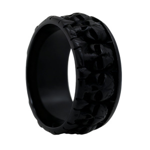 Men's Titanium Steel <b>Skull</b> <b>Ring</b> Geometric Skeleton Design Punk Style Fashion Jewelry Gift Silver Gold Black - Product Image 2
