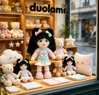 Peluche personnalisée, jouet en peluche doux, poupée de personnage fille aux cheveux noirs pour cadeau promotionnel, peluche personnalisée