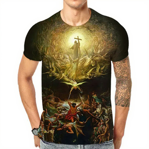 Envío Gratis, Camisetas Casuales al por Mayor, Camiseta de Manga Corta para Hombre con Diseño Personalizado de Jesucristo, Precio Económico - Product Image 3