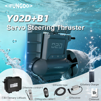 IFUNGOO Y02D Moteur hors-bord électrique pour kayak avec servomoteur intégré, propulseur SUP, télécommande IP68, contrôle de direction fluide