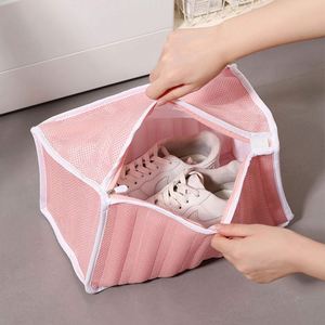 Custom Portable Sandwich Mesh Shoe Washing Bag Hidden Zipper Padded Anti-Deformation Machine <b>Wash</b> Storage Protector - Product Image 3