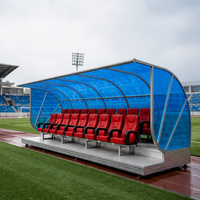 Bancs de Reserves Doubles de Luxe ACT pour Équipes de Football |   Sièges de stade pliables et durables en aluminium anodisé, 2 à 24 places