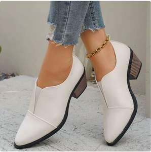 <span class=keywords><strong>Chaussures</strong></span> en cuir à talons épais et pointus pour femme, nouvelle collection automne 2026, style rétro professionnel, pour femme - Product Image 2