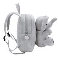 Sac à dos en peluche pour enfants, motif éléphant 3D mignon, avec logo personnalisé, rembourrage en coton PP, sûr pour bébé