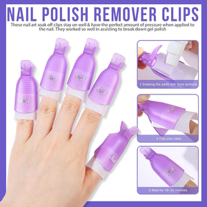 Kit de dissolvant pour vernis à ongles en gel, pinces à ongles, tampons dissolvants, repousse-cuticules, brosse, lime à ongles 120/180, bloc polissoir 400/4000, outils de manucure - Product Image 2