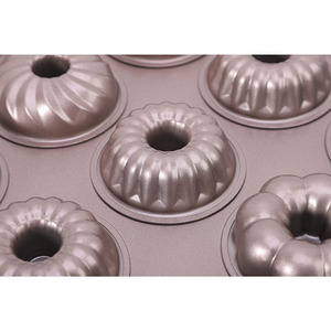 Moule à gâteau rond à 12 cavités, plaque de cuisson antiadhésive pour mini gâteaux, usage domestique - Product Image 2