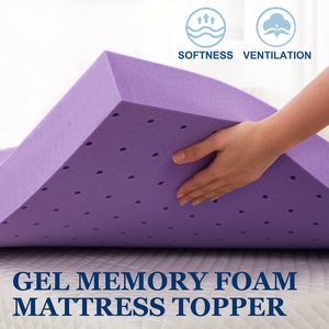 2 Inch / 3 Inch Purple Ventilated Memory Foam <strong>Mattress</strong> <strong>Topper</strong>, Lavender Infused Foam <strong>Bed</strong> <strong>Topper</strong> <strong>for</strong> <strong>Single</strong> <strong>Bed</strong> - Product Image 2