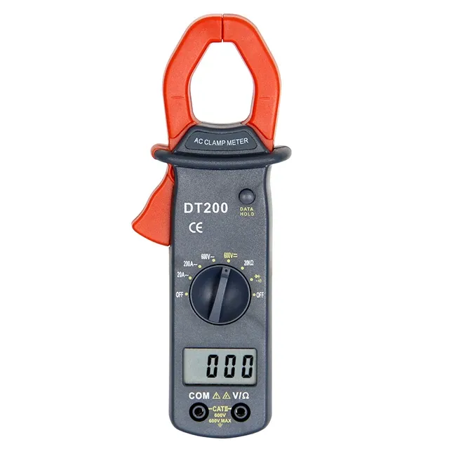 VLUUKE DT200 Intelligent Digital Clamp Meter 28mm Opening 200A Max Current 600V Voltage 0.2 Accuracy Digital Only 155g Portable