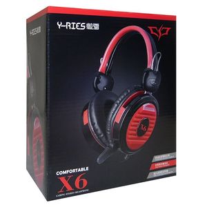 Gaming Headset With Microphone X6 Red <b>Black</b> Over Ear Stereo Sound For PC Laptop <b>Console</b> - Product Image 5