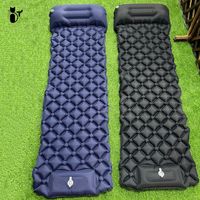 Coussin gonflable de camping extérieur épaissi avec pompe de gonflage intégrée, imperméable, épissable, en nylon TPU 40D