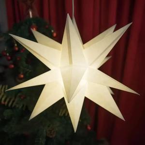 折りたたみ式3D折りたたみ式スターデコレーションLEDライト、18個の尖った角度でプラスチックスターを吊るす装飾用 - Product Image 2