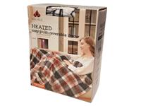 Couverture chauffante électrique matelassée portable en fausse fourrure de lapin rayée douce, taille King Size 50x60 pouces, pour l'hiver