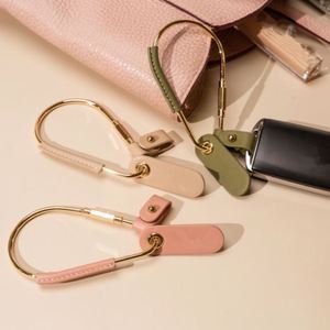 Pu Leather Keychain with Metal Carabiner Personalize Mini Tag for Car <b>Keys</b> <b>Bag</b> Charms Simple Practical Gift Idea for Her - Product Image 4