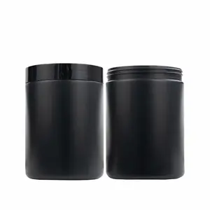 Personalizado Preto Leite Em Pó Embalagem Garrafa Food Grade 1.3L Plástico Proteína Suplementos Em Pó Container Jar
