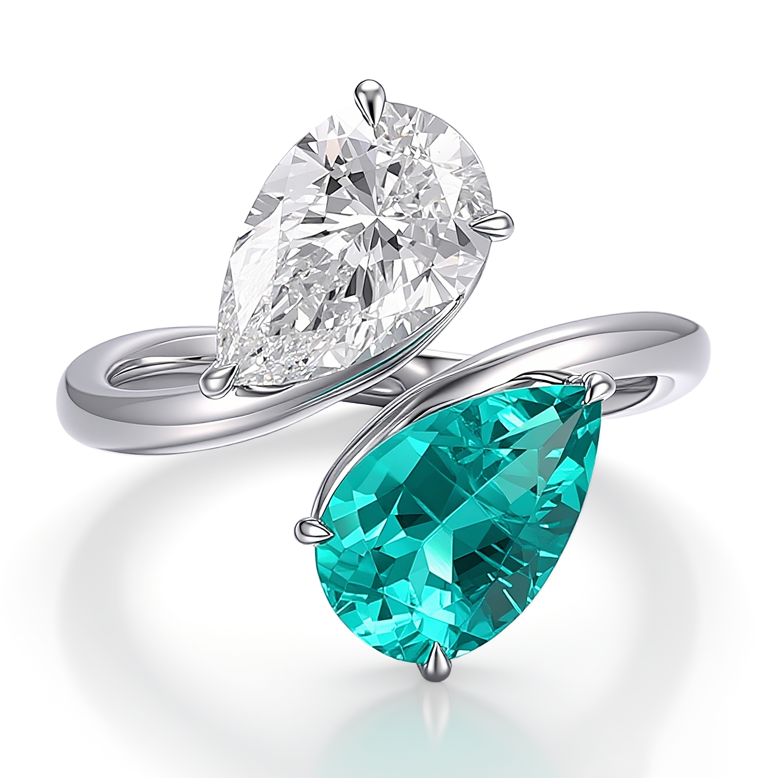 925 silver gilding lab diamond ring