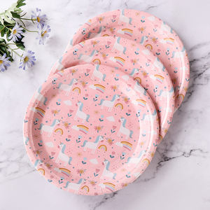 Assiettes en papier <span class=keywords><strong>licorne</strong></span> arc-en-ciel rose fournitures de fête à thème <span class=keywords><strong>licorne</strong></span> 7 "assiettes à Dessert <span class=keywords><strong>licorne</strong></span> pour filles bébé douche anniversaire - Product Image 2