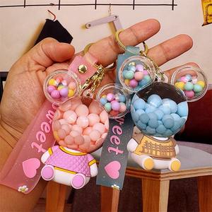 พวงกุญแจหัวหนูสุดสร้างสรรค์ใหม่สุดฮอตสีสันสดใสเสื้อผ้ารูปถั่วพวงกุญแจน่ารักใส่น้ำมันเข้าไปในขวดเมาส์พร้อมของเหลวขายส่ง - Product Image 1